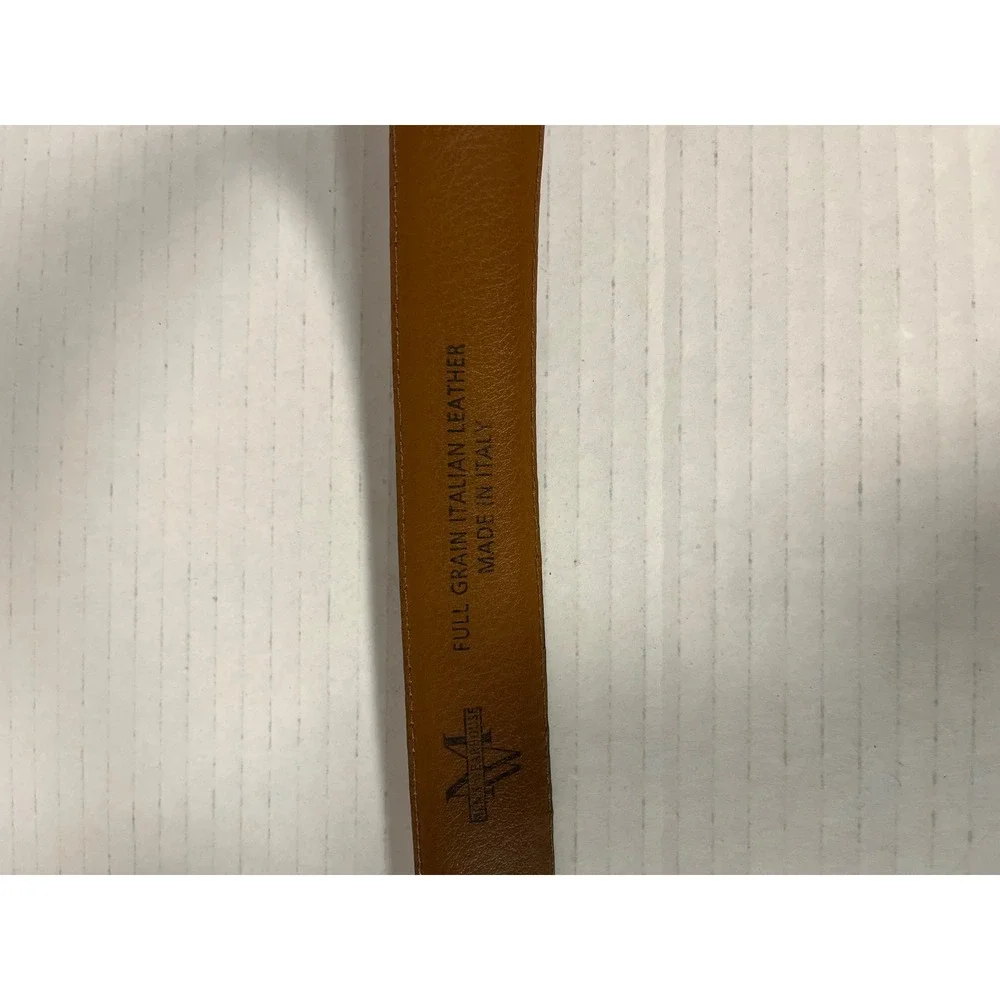 Men's Wearhouse Belt Men 44 Brown Full Grain Italian‎ Leather Italy
